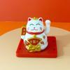 Gato de la suerte de energía solar de 2 pulgadas energía luminosa llama gato de la suerte caja registradora recepción adornos para coche decoración de pastel para hornear