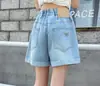 Shorts Jeans Feminino Verão Novo Cintura Alta Reta Barra Dobrada Versátil Emagrecedor Fino Calça Estilosa Menina Hot Pants