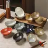 Prato de Cerâmica Rústico para Temperos, Prato Vintage em Formato de Lingote, Tigela Criativa de Cerâmica para Molhos, Prato para Molho e Vinagre, Prato Oval, Prato para Petiscos e Acompanhamentos