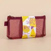 Bolsa de papelería con cremallera para estudiantes, procesada y personalizada, bolsa de almacenamiento de malla de nailon transparente, bolsa para lápices estéreo A6 de gran capacidad