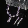Pendientes Largos de Gota de Agua con Incrustaciones de Diamantes Brillantes Verano 2025 Dulce Ins Versátil Cadena para Clavícula Set de Lujo Ligero de Gama Alta