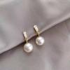 S925 Agulha de Prata Luz Luxo Zircon Brincos de Pérola Elegante All-match Moda Brincos Luz Luxo High-end Brincos Brincos