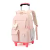 Mochila con Ruedas Transfronteriza de Peces Naturales para Estudiantes de Secundaria Grados 3-6, Moderna Mochila con Ruedas de Gran Capacidad para Estudiantes, Puede Subir Escaleras