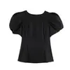 Comércio Exterior Transfronteiriço Roupas Femininas 2026 Moda Europeia e Americana Gola Redonda Manga Bufante Poá Shorts Blusa Estilo Top para Mulheres K526205