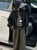 Chaqueta de Cuero Sintético Retro Estilo Motero con Capucha Versátil para Niñas Otoño 2026 Chaqueta con Cremallera Abrigo Chaqueta de Moda Genial