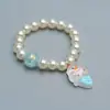 Pulsera de Perlas de Sirena para Niños Linda Estrella de Mar Color Caramelo Dibujo Animado Arcoíris Concha Joyería para Niña Pequeña Venta al Por Mayor