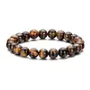Nuevo Producto Transfronterizo Europeo y Americano Pulsera Hecha a Mano de 8 mm, Pulsera Simple y Versátil de Piedra Natural Piedra de Llama, Venta Caliente al por Mayor