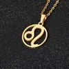 Europa y Estados Unidos transfronterizo súper ventas acero de titanio simple collar de los 12 signos del zodíaco colgante hueco de alta gama símbolo de constelación para hombres y mujeres