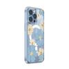 Funda de Teléfono Transparente Magnética de Margarita de Color Contrastante Azul y Blanco para Apple 18Promax Agujero Grande Cubierta Protectora de Carcasa Dura Ip16Pm