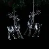Pingente de Decoração de Natal Transfronteiriço, Pingente de Natal de Alce de Cristal de Alta Transparência Estrela de Cinco Pontas, Decoração Criativa para Árvore de Natal