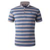 2025 Nova Camisa Polo Masculina de Verão de Manga Curta Masculina com Lapela Jovem e de Meia-Idade Listras Soltas Negócios Uma Peça Atacado