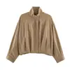 Comercio exterior transfronterizo estilo europeo y americano ropa de mujer ZA AliExpress superventas chaqueta aviador a cuadros versátil con cuello alto