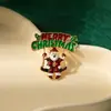 Broche Creativo de Dibujos Animados con Cascabel Navideño y Lazo, Diamante, Corsage de Alta Gama, Alfiler Lindo de Goteo de Aceite de Reno para Mujer