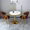 Mesa Redonda Pequena Balcão Nórdico Casual Mesa de Recepção Imitação Mesa de Negociação Apartamento Pequeno Doméstico Lousa Loja de Chá com Leite Combinação de Mesa