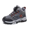 Zapatos de Algodón de Caña Alta Nuevos para Niños de Otoño e Invierno con Forro de Piel para Niños Medianos y Mayores Antideslizantes para Exteriores Garra de Acero Zapatos Deportivos Grandes de Algodón para Niños