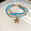 Accesorio de Vacaciones: Pulsera Multicolor de Cuentas de Cristal y Perlas de Arroz de Múltiples Capas, Joyería de Mano Bohemia Lujosa y de Alta Gama