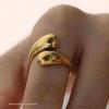 Anillo de gota de agua con diseño líquido estilo hip-hop para mujer y hombre, de acero de titanio universal, resistente a la decoloración, joyería personalizada para la mano, Europa y Estados Unidos.