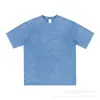 Camiseta de Algodón Puro Lavado Estilo Americano al por Mayor desde Fabricante 230g Vintage Unisex Peso Pesado Hombro Caído Corte Amplio Manga Corta Lavada