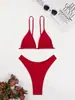 Nuevo traje de baño bikini Comercio exterior europeo y americano transfronterizo sexy push up color liso bikini de dos piezas traje de baño de calidad para mujer