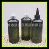 Garrafa PET de 200ml com bico fino e ombro inclinado, frasco dispensador de loção verde escuro, frasco de 200ml para óleos essenciais com tampa de bico fino, frasco para iscas de pesca