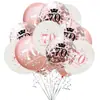 Combinación de traje de globos con confeti transfronterizo para 16 18 30 40 50 60 años, decoración para fiesta de cumpleaños de adultos
