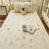 Lençol de Cama Ajustável 100% Algodão para Dormitório Peça Única 90X200 Capa de Colchão Específica para Dormitório Conjunto de Lençóis de Cama de Algodão Puro Conjunto de Três Peças