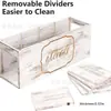 Caja de Almacenamiento de Utensilios de Cocina de Bambú con Divisores Extraíbles para Cuchillos, Tenedores y Palillos, Caja de Almacenamiento de Utensilios de Cocina de Madera
