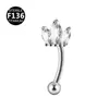 Aleación de Titanio F136 Varilla de 1.2X10 Mariposa de Zirconia Hueso de la Oreja Clavo Tornillo Pendientes de Bola Joyería para Piercing de Ceja