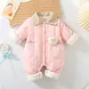 Mono de algodón fino con dibujos de cordero para niños y niñas, acolchado de algodón, para recién nacidos, traje de escalada de invierno de luna llena.