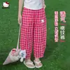 Pantalones Casuales de Verano para Niñas 2026 Nuevo Estilo para Niños Mayores, Estampado de Cuadros de Dibujos Animados, Holgados, Cómodos, Suaves
