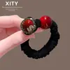 Diadema de Pelo de Gama Alta 2026 Modelo Nuevo Scrunchie Rojo Diadema para el Cabello para Mujeres Peinado de Moño Elástico para el Cabello para el Año de Nacimiento Accesorio para el Cabello