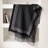 Xale Jacquard Padrão Chinês Wanzi Dupla Face Guochao Outono Inverno Aconchegante Cachecol com Franjas Presente Atacado