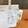 Corrente de Celular com Pingente de Flor de Cristal e Contas Chaveiro Exclusivo e Fofo Pingente de Bolsa Acessórios para Capa de Celular Pequenos Presentes