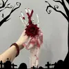 Acessório de cabeça de Halloween rosa caveira grampo de cabelo de tule para mulheres presilha lateral para cabelo acessório de festa cosplay decoração de mão de caveira