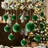 Modelo Novo Transfronteiriço 6-8cm/16Pçs Bolas Aveludadas Enfeites de Árvore de Natal Decoração de Festa Festiva Enfeites Penduráveis para Árvore de Natal
