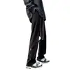 Pantalones Casuales para Hombre Verano Nuevo Estilo Americano Vibe High Street Cremallera Abertura Pantalones Marca de Moda Sueltos Rectos para Hombre