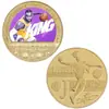 Moneda Conmemorativa de la Estrella de la NBA LeBron James Moneda de Oro Chapada en Oro Insignia de Fundición a Presión Medalla de Colección Moneda Conmemorativa