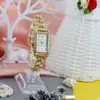 Nuevo Reloj Rectangular Transfronterizo para Mujer Moda Pulsera de Lujo Ligero Digital Diamante Banda de Acero Reloj de Cuarzo para Estudiante Venta al por Mayor