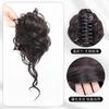 Moño Postizo con Lujoso Cabello Sintético Estilo Princesa, Pinza de Garra con Bigote de Dragón y Pluma, Postizo de Moño Estilo Celebridad con Goma para el Cabello