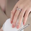 Comercio electrónico transfronterizo, moda nacional, tendencia personalizada, anillo abierto con corazón chapado en oro, anillo femenino de acero de titanio resistente a la decoloración, anillo de pareja