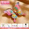 Paquete de Materiales DIY Azul Quemado Imitación Patrimonio Cultural Inmaterial Mariposa de Aleación Hecha a Mano Pasador Chino Broche Regalo para Evento de Construcción de Equipo Festival de Medio Otoño