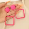 Pendientes de Spray Geométricos Serie Rosa Rojo Europeos y Americanos Diseño de Moda de Nicho Personalizados Pendientes Transfronterizos Se Pueden Procesar