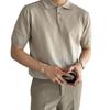 Popular Transfronterizo Talla Europea Talla Grande Camisa Polo Cuello de Solapa Manga Corta Tejido de Punto Para Hombre Seda de Hielo Verano Camiseta de Negocios Fábrica Venta al por Mayor