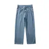 Pantalones Vaqueros para Hombre MINISO Principios de Otoño Estilo Retro Americano Lavados Pierna Recta Estilo de Estudiante Universitario Gama Alta Pantalones Largos Hombre A