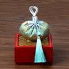 Bolsita Dorada Estilo Palacio Liuxia Jianghai con Borlas, Bolsita Bordada Estilo Chino con Patrón de Olas Marinas y Acantilados, Accesorio Hanfu