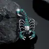 Broche de Escorpión Personalizado de Aleación con Pedrería Nuevo Estilo Europeo y Americano Retro Versátil para Traje de Hombre y Mujer Broche de Joyería para Solapa