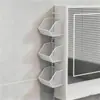 Cesta de pendurar organizadora sob espelho de banheiro, prateleira de armazenamento frontal de espelho, organizador de prateleira tipo pendurar para bancada de banheiro, cosméticos