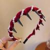 Diadema de terciopelo con ondas en la parte superior y alta craneal con diamantes brillantes para mujer, peine dentado, tarjeta para el cabello antideslizante, textura de tarjeta para lavarse la cara, sentido positivo e inverso, diadema de dos usos