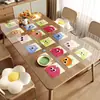 Tapete de Mesa Transparente Dopamina Vidro Macio PVC Impermeável à Prova de Óleo Resistente ao Calor Lavável Toalha de Mesa Desenho Animado Tapete para Mesa de Centro Mesa de Jantar
