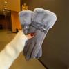 Guantes Calientes Estilo Japonés y Coreano Estilo Chanel Lana para Mujer Boca Cachemir Importado Guantes Forrados de Felpa Tacto Grueso Hebilla de Cinturón Montar Conducir